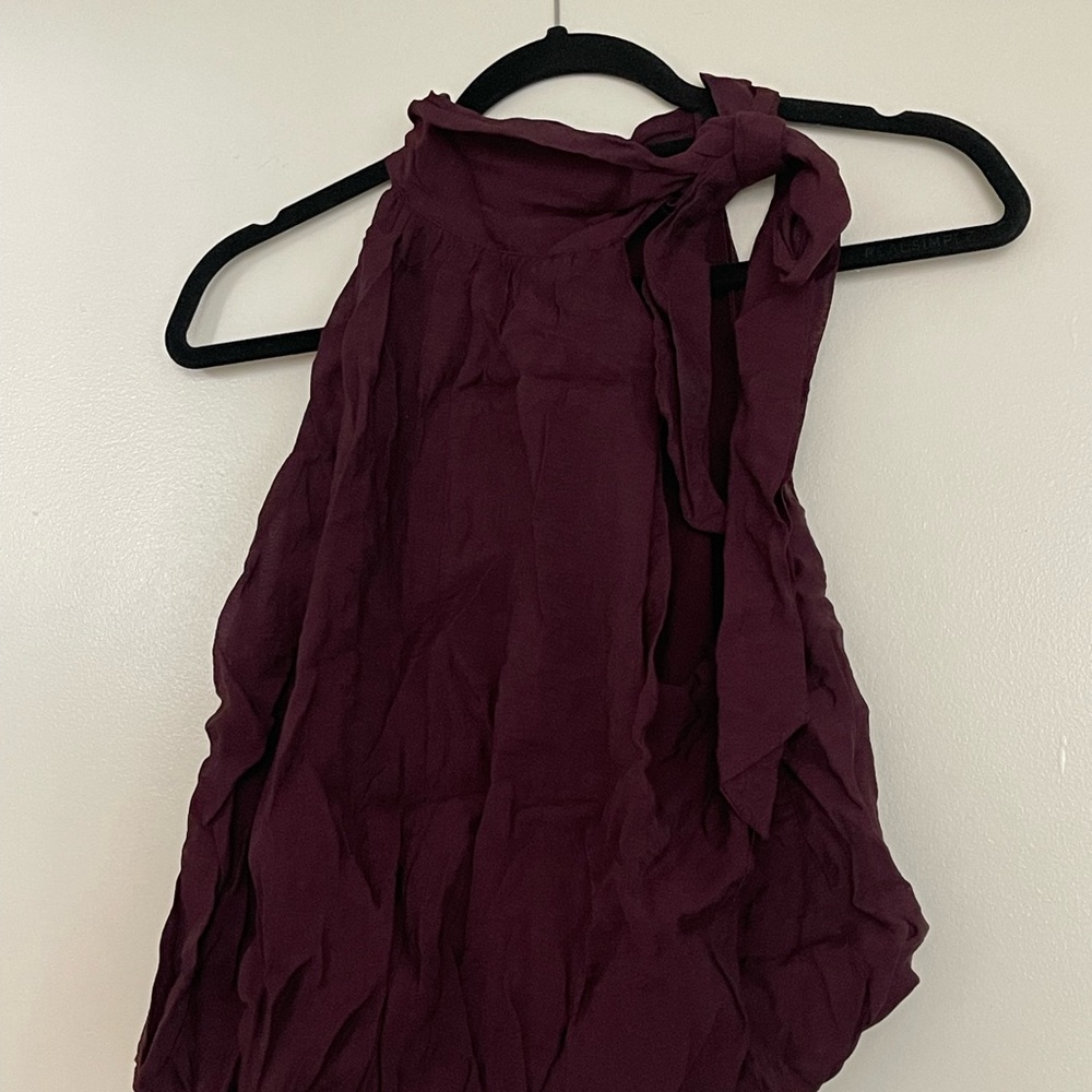 Zara Burgundy Halter Blouse - Picture 2 of 3